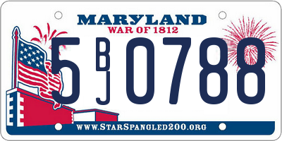 MD license plate 5BJ0788