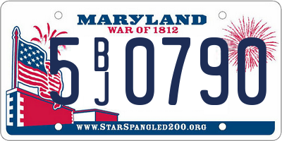 MD license plate 5BJ0790