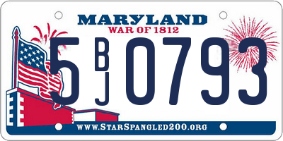 MD license plate 5BJ0793