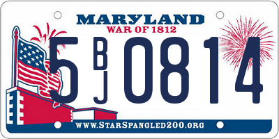 MD license plate 5BJ0814