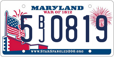 MD license plate 5BJ0819