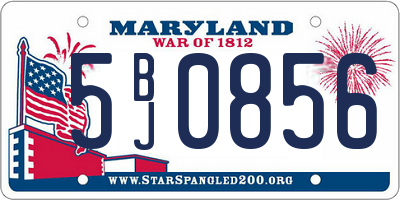 MD license plate 5BJ0856