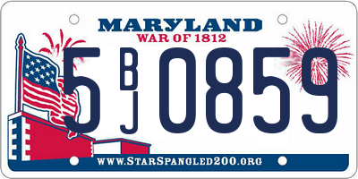 MD license plate 5BJ0859