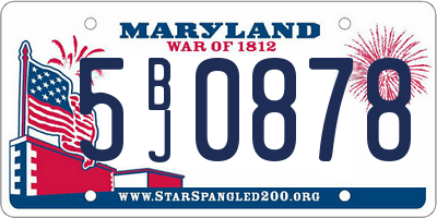 MD license plate 5BJ0878