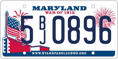 MD license plate 5BJ0896