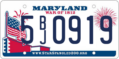 MD license plate 5BJ0919