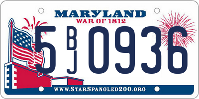 MD license plate 5BJ0936