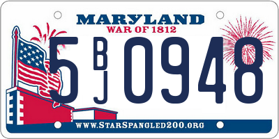 MD license plate 5BJ0948