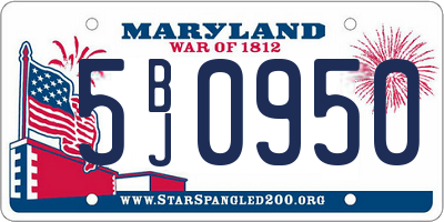 MD license plate 5BJ0950