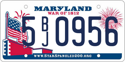 MD license plate 5BJ0956