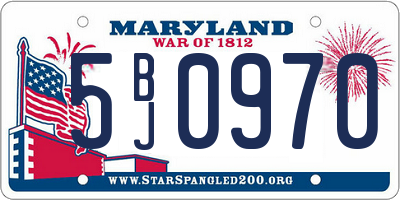 MD license plate 5BJ0970