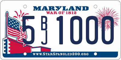 MD license plate 5BJ1000