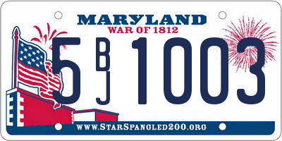 MD license plate 5BJ1003
