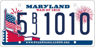 MD license plate 5BJ1010