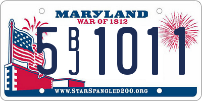 MD license plate 5BJ1011