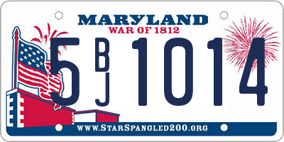 MD license plate 5BJ1014