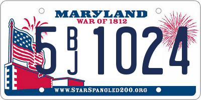 MD license plate 5BJ1024