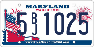 MD license plate 5BJ1025