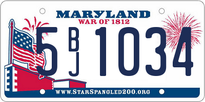 MD license plate 5BJ1034