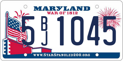 MD license plate 5BJ1045