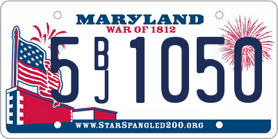 MD license plate 5BJ1050