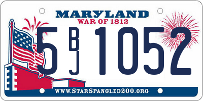 MD license plate 5BJ1052