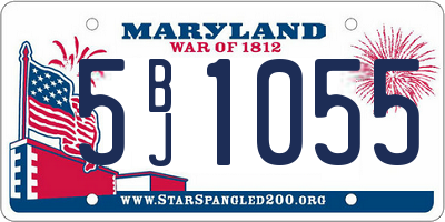 MD license plate 5BJ1055