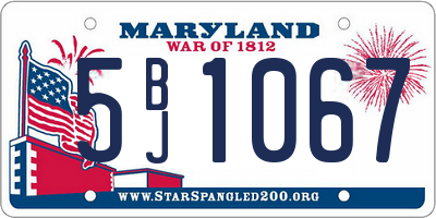 MD license plate 5BJ1067