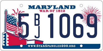 MD license plate 5BJ1069