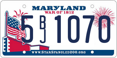 MD license plate 5BJ1070