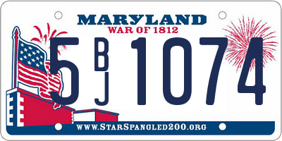 MD license plate 5BJ1074
