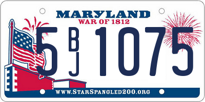 MD license plate 5BJ1075
