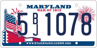 MD license plate 5BJ1078