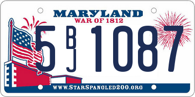 MD license plate 5BJ1087