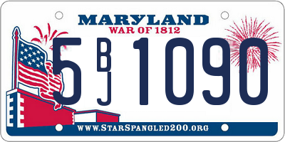 MD license plate 5BJ1090