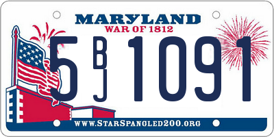 MD license plate 5BJ1091