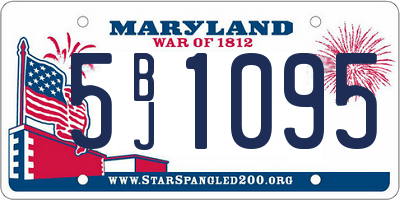 MD license plate 5BJ1095