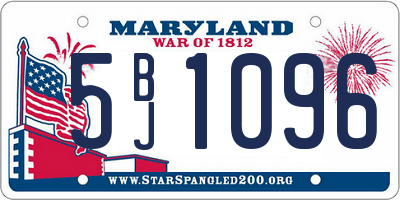 MD license plate 5BJ1096