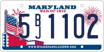 MD license plate 5BJ1102