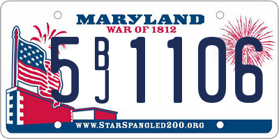 MD license plate 5BJ1106