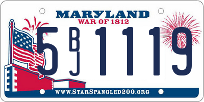 MD license plate 5BJ1119