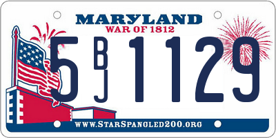MD license plate 5BJ1129