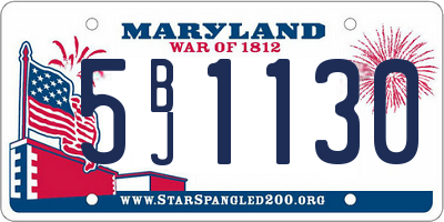 MD license plate 5BJ1130