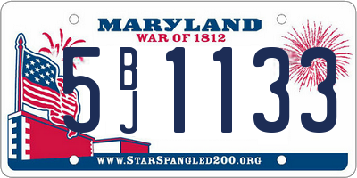 MD license plate 5BJ1133