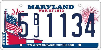 MD license plate 5BJ1134