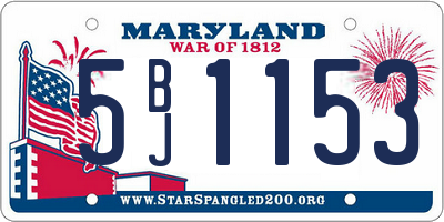 MD license plate 5BJ1153