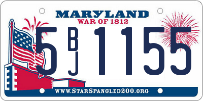 MD license plate 5BJ1155