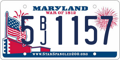 MD license plate 5BJ1157