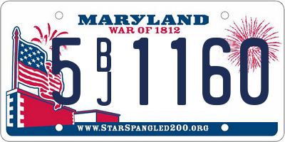 MD license plate 5BJ1160
