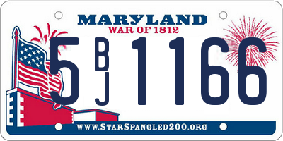 MD license plate 5BJ1166